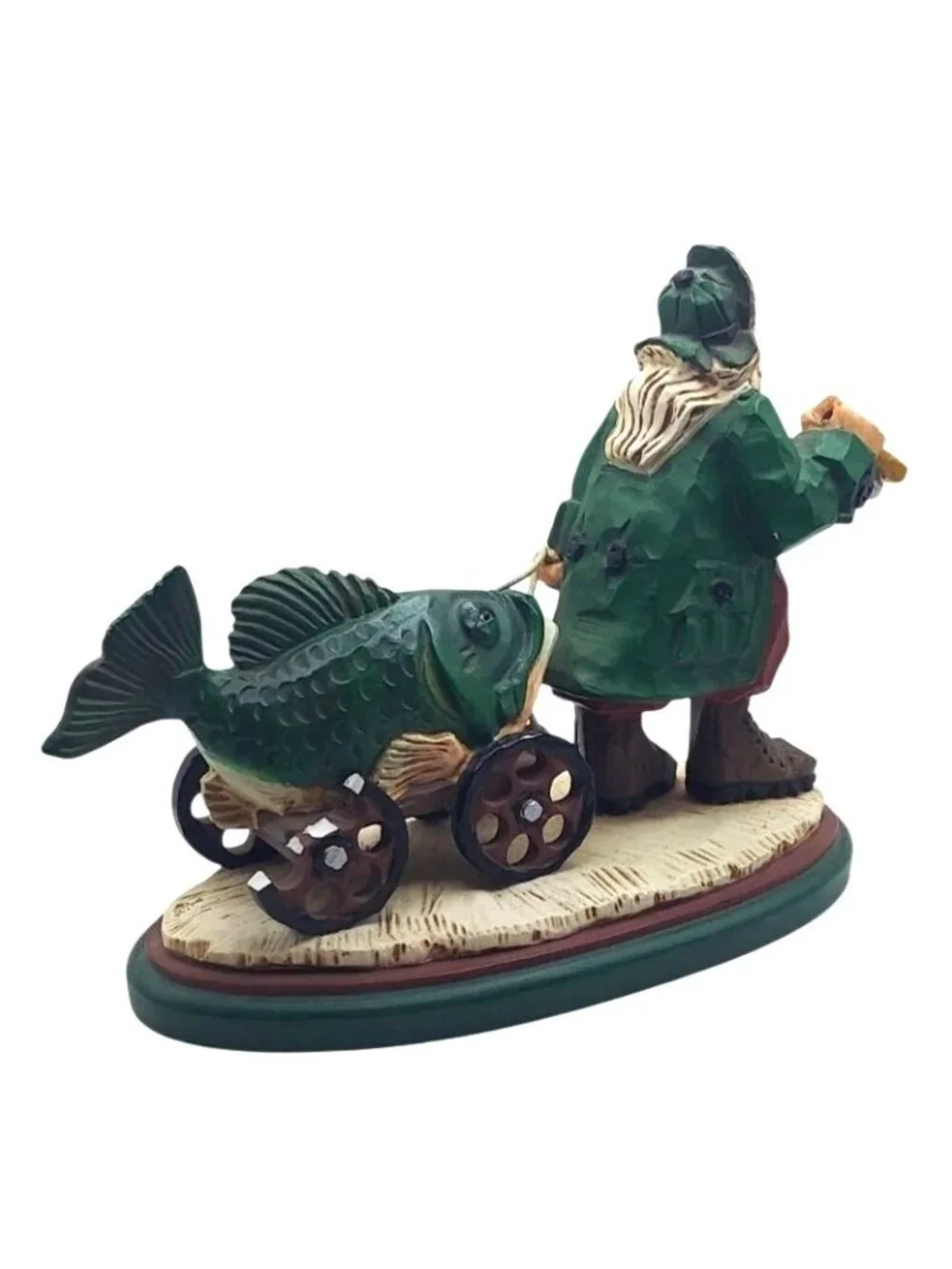 READ The Fisherman David Frykman Portfolio Fish on Wheels Resin Figurine DF1417